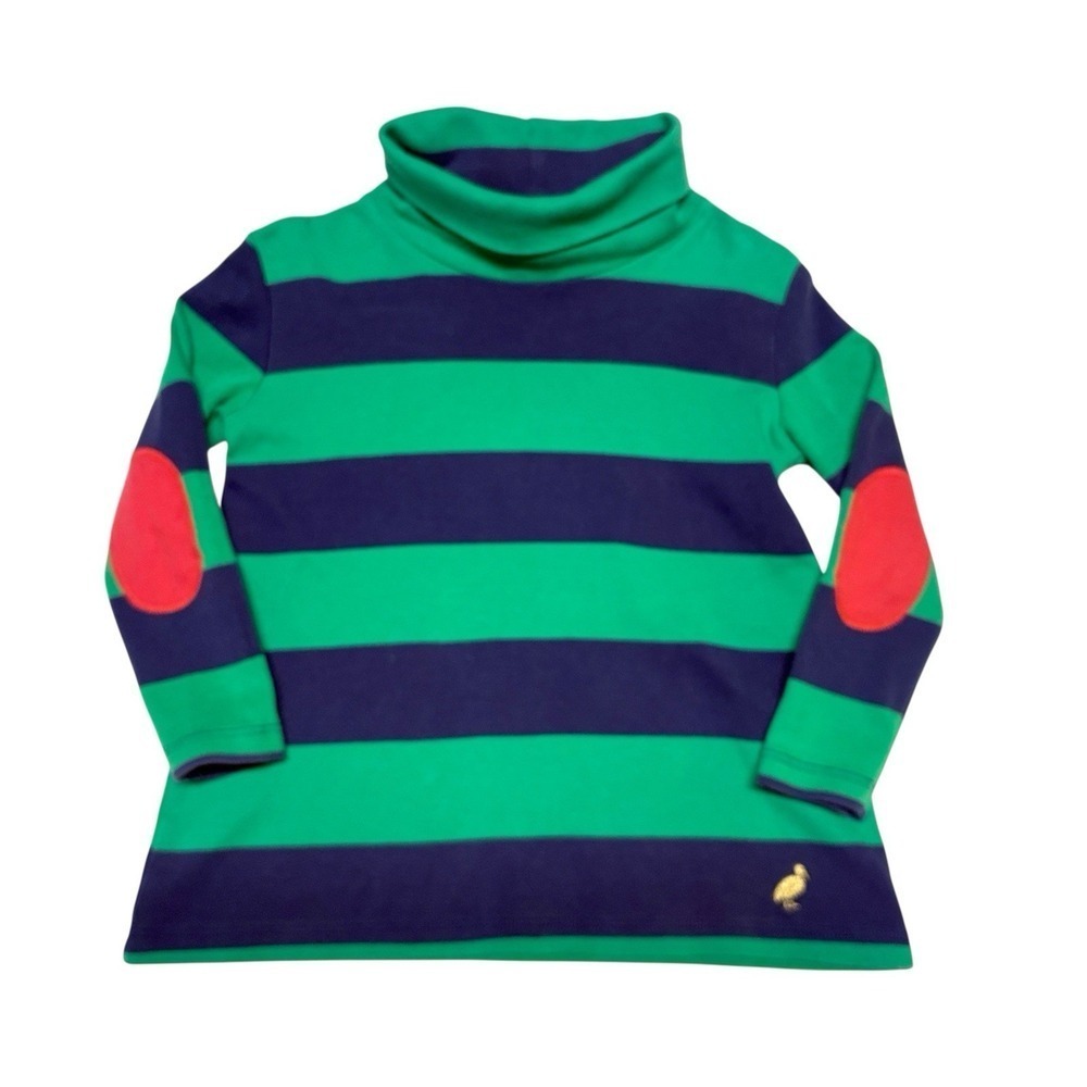 The Beaufort Bonnet Company Tenley Tunic Green Blue Stripes Turtleneck Size‎ 4